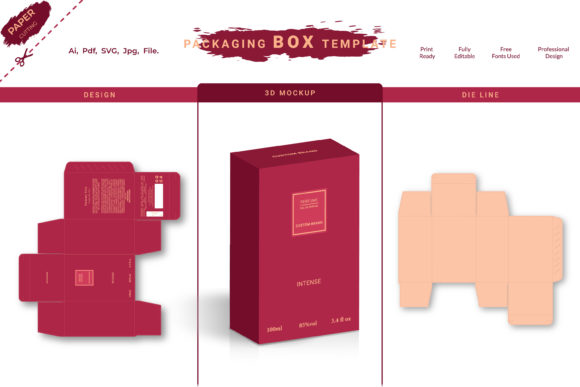 Box Packaging 3d Mockup for Perfume: Graphics and Boxes Amp