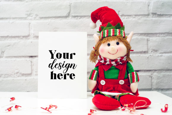 Christmas 5x7 Card Mockup. Elf Mockup 42