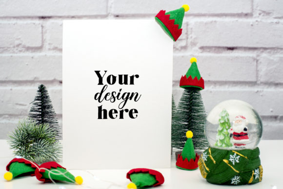 Christmas 5x7 Card Mockup. Elf Mockup 88