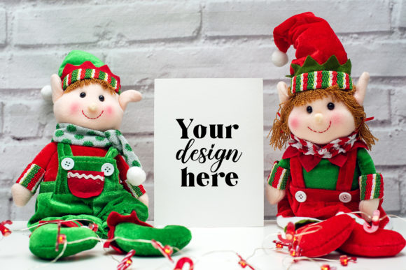 Christmas Card Mockup . Elf Mockup 15. Graphics