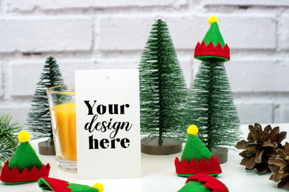 Christmas Gift Tag Mockup. Elf Mockup 8 Graphics