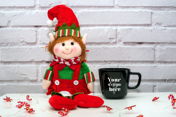 Christmas Mug Mockup. Elf Mockup 67. Graphics and Mugs Amp