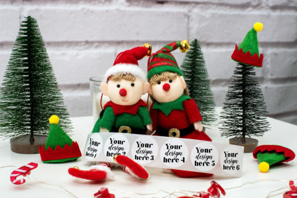 Christmas Sticker Mockup. Elf Mockup 111
