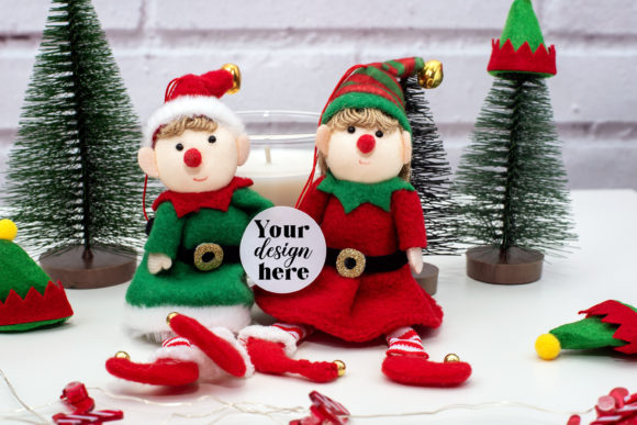 Christmas Sticker Mockup. Elf Mockup 112