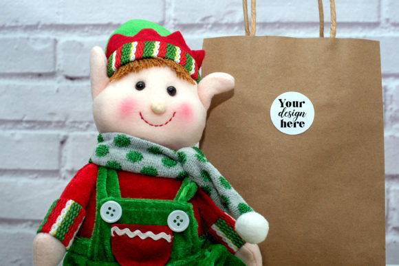 Christmas Sticker Mockup. Elf Mockup 115