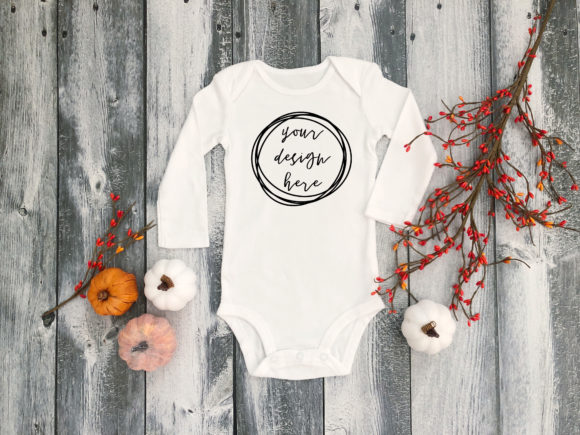 Fall Long Sleeve Baby Clothing Mockup