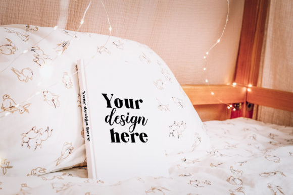 Hardcover Book Mockup. Nursery Book 3 Graphics and Book Amp