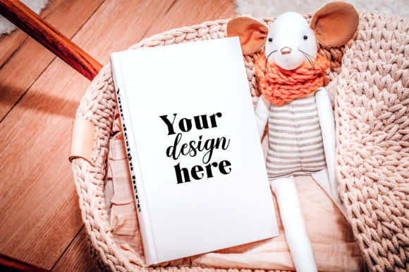 Hardcover Book Mockup. Nursery Book 9 Graphics and Book Amp