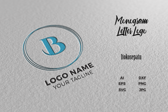 Logo Letter B Blue Texture Mockup