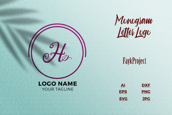 Logo Letter H Purple Texture Mockup
