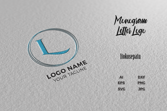 Logo Letter L Blue Texture Mockup Graphics