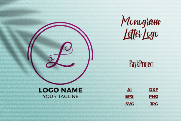 Logo Letter L Purple Texture Mockup