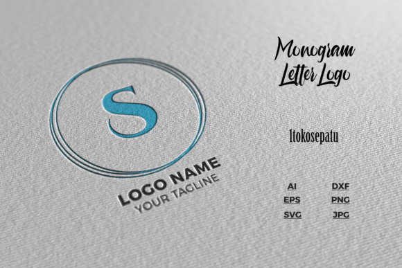 Logo Letter S Blue Texture Mockup: Graphics & Logos for Editorial Design