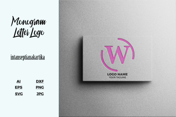Logo Letter W Mockup Texture Graphics