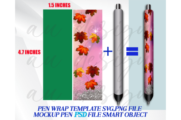 Pen Wrap Template - Mockup Pen. PSD File