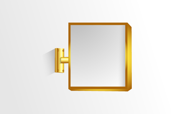 Realistic Gold Box City Sign Mockup for Graphics and Graphic Templates