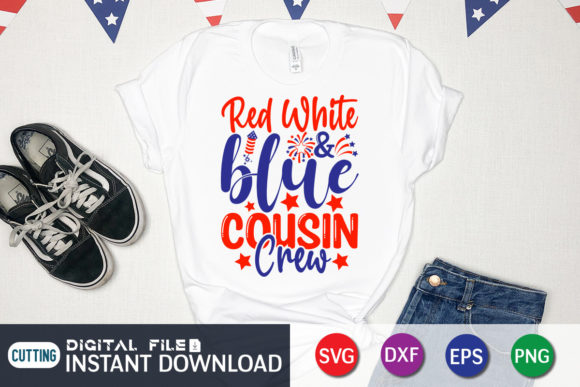 Red White and Blue Cousin Crew Svg: Graphics & Crafts