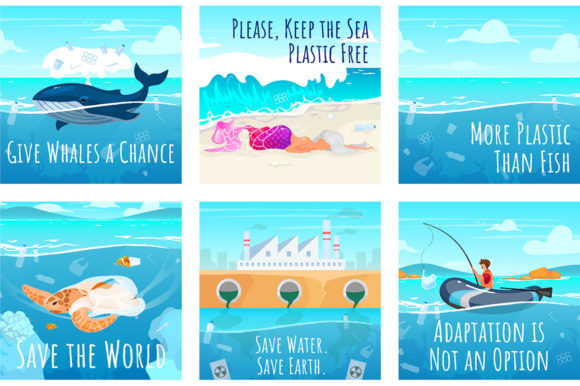 Save World Social Media Post Mockup Set: Graphics for Graphic Templates