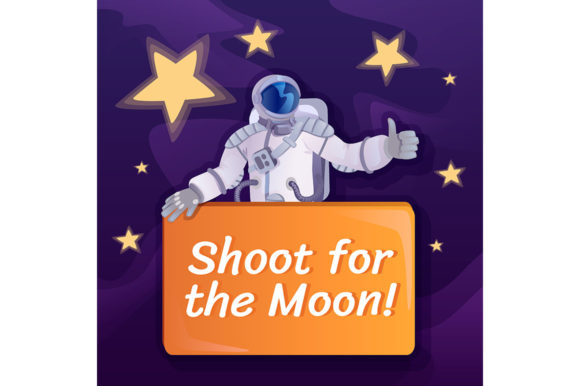 Shoot for Moon Social Media Post Mockup: Graphics for Creative Business