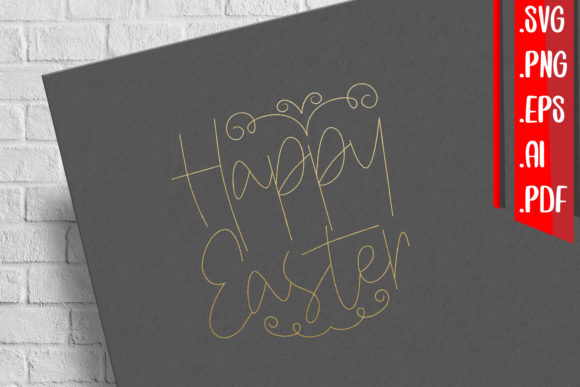 Single Line - Happy Easter: Graphics for Crafts