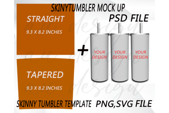 Skinny Tumbler Mockup PSD Template PNG