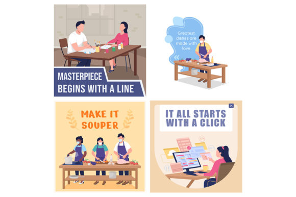 Social Media Post Mockup Cards Set: Graphics for Digital Sellers