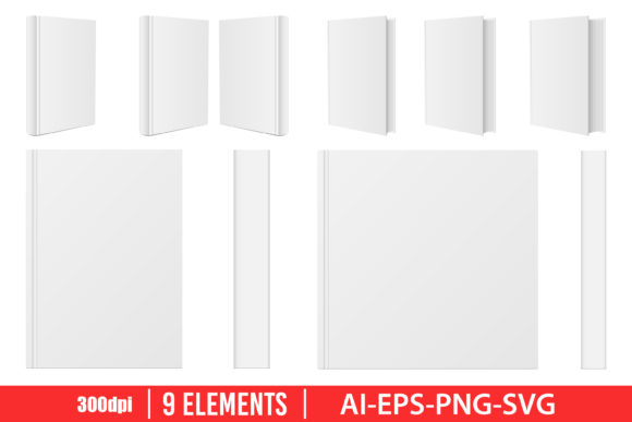 Stylish Book Mockup Clipart Vector