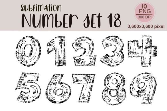 Sublimation Number Set 18: Graphics & Illustrations for Crafters