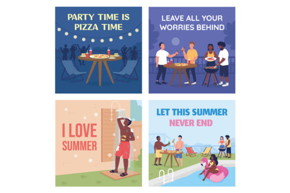 Summertime Social Media Post Mockup Set: Graphics for Real Publishing