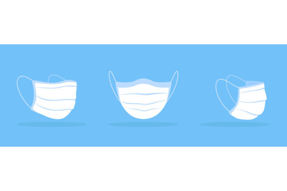 Surgical Face Mask White Mockup Graphics