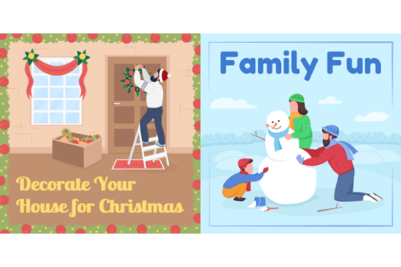 Winter Holiday Social Media Post Mockup: Graphics for Branding